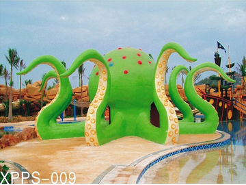 Équipement coloré 6100*6100*5000 de terrain de jeu de l'eau de poulpe pour la récréation de famille