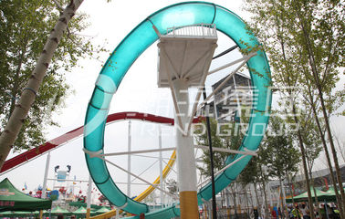 Glissière de piscine de fibre de verre d'équipement de parc d'Aqua avec le cadre d'acier au carbone galvanisé pour parc aquatique extérieur/d'intérieur