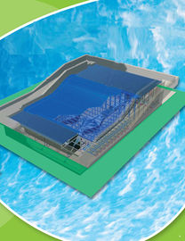 Le tour de l'eau de Flowrider de nouveauté, deux surfers surfent la planche à roulettes pour le parc aquatique/adaptée aux besoins du client