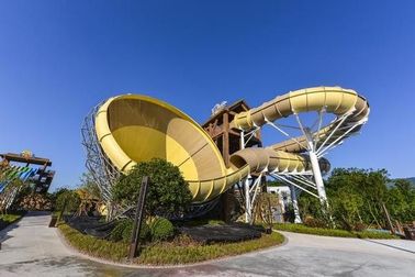 Personnes de la taille 4 de diapositives d'eau de fibre de verre 16m/surface au sol adultes du temps 42*60m pour le parc aquatique