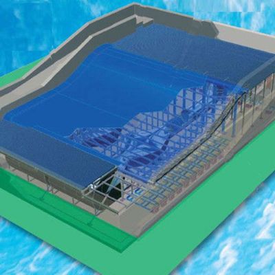 Simulateur de surf OEM Flowrider avec pompe à eau de 65 kW et PVC souple résistant pour parcs aquatiques 15,3 m * 9,3 m