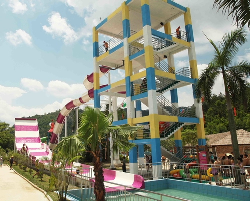 Waterslides passionnants de fibre de verre de piscine d'Aqua d'équipement géant de parc pour des adultes