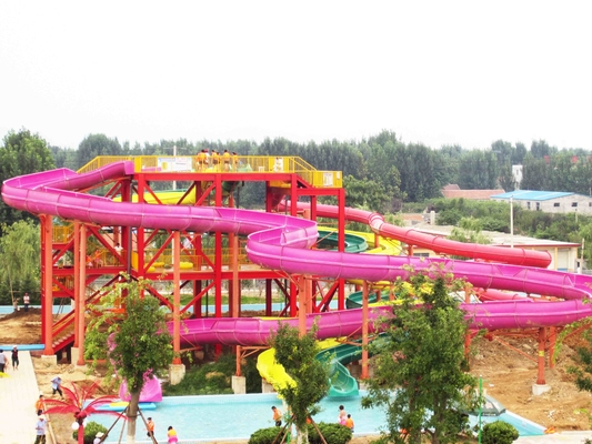 Glissière blanche de parc d'Aqua de couleur, taille d'intérieur de diapositives d'eau de fibre de verre de jeu de famille 6m pour le parc aquatique