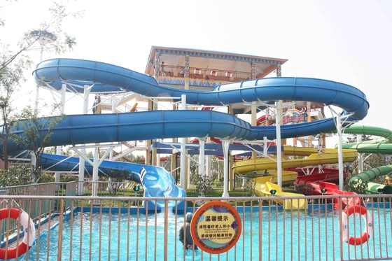 Double drôle de jeux de glissière d'eau de FPR ouvert et glissières d'eau froide étroites pour le parc aquatique