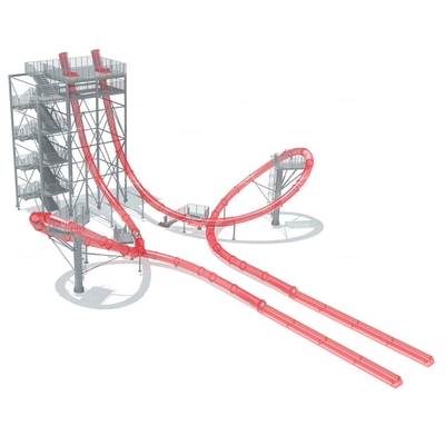 Glissières d'eau énormes de fibre de verre de boucle d'Aqua pour l'adulte, type fixe glissière pour le parc aquatique extérieur