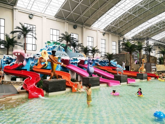 Le corps étroit ouvert de style d'équipement commercial de terrain de jeu glisse pour des enfants dans le parc aquatique