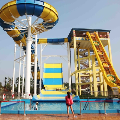 304 glissières d'eau de fibre de verre d'acier inoxydable/parc aquatique diapositive la taille de plate-forme de 13m/équipement adapté aux besoins du client de parc aquatique