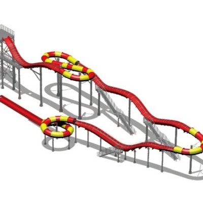 Glissières d'eau galvanisées de fibre de verre de tube d'acier au carbone pour l'amusement Waterpark en parc de Gaint