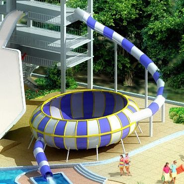 Glissières d'eau commerciales de fibre de verre de grand parc aquatique, glissière de piscine de fibre de verre