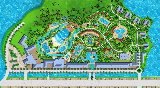 Plan d'étude de parc aquatique d'amusement/équipe de créateurs professionnelle pour le parc aquatique