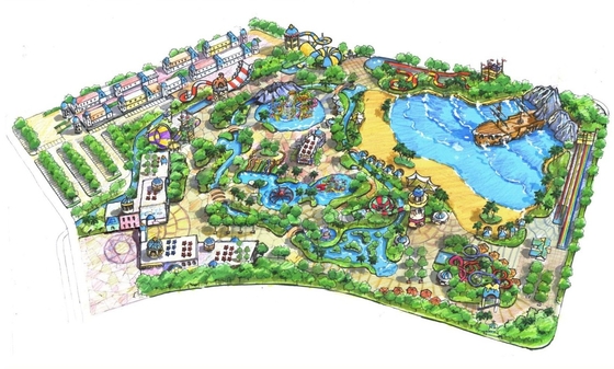 Le plan d'étude de parc à thème extérieur de l'eau/a adapté la conception aux besoins du client pour le parc aquatique