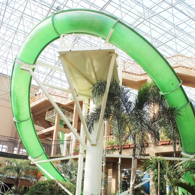 Glissières d'eau énormes de fibre de verre de boucle d'Aqua pour l'adulte, type fixe glissière pour le parc aquatique extérieur