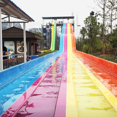 Glissières d'eau énormes fraîches d'arc-en-ciel d'amusement avec les ruelles faites sur commande de la longueur 4
