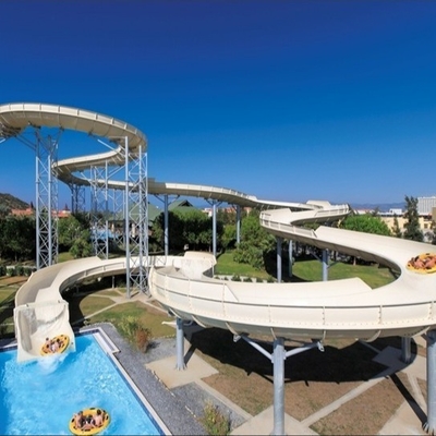 Glissières d'eau faites sur commande de FRP, glissière de famille de fibre de verre de 6 personnes, équipement de parc d'Aqua