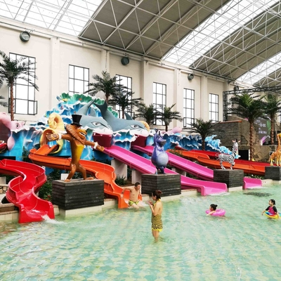 Glissière colorée de piscine de fibre de verre de glissières d'eau des mini enfants de parc aquatique