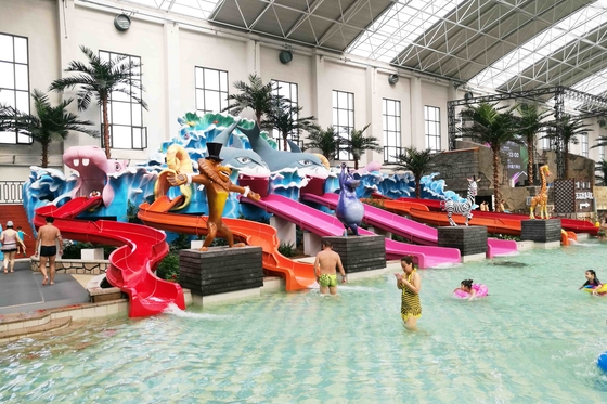 Glissières d'eau des enfants attirants, glissière de piscine de fibre de verre d'équipement de jeu d'Aqua