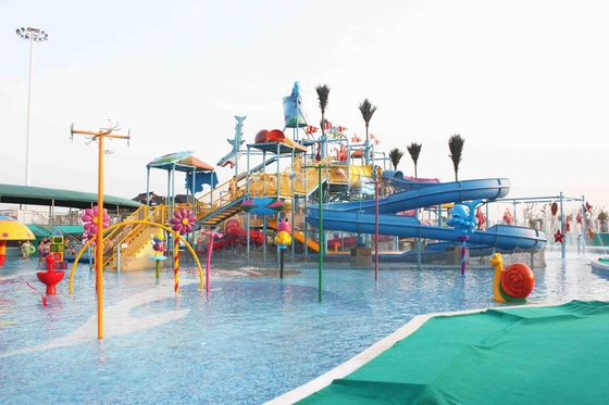 Attractions extérieures de parc aquatique de fibre de verre de jeux de parc d'Aqua d'été pour des enfants
