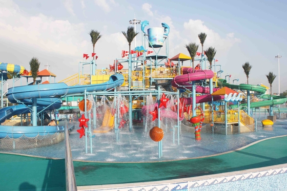 Attractions extérieures de parc aquatique de fibre de verre de jeux de parc d'Aqua d'été pour des enfants