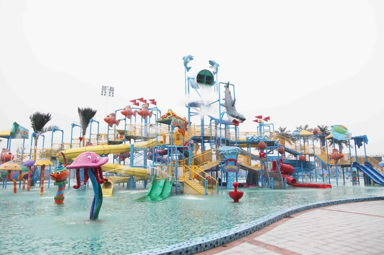 Attractions extérieures de parc aquatique de fibre de verre de jeux de parc d'Aqua d'été pour des enfants