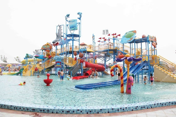 Parc à thème interactif d'amusement d'équipement de glissière d'eau de terrain de jeu d'Aqua