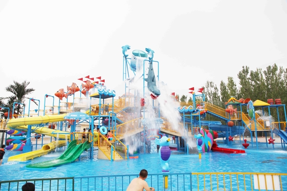 Parc à thème interactif d'amusement d'équipement de glissière d'eau de terrain de jeu d'Aqua