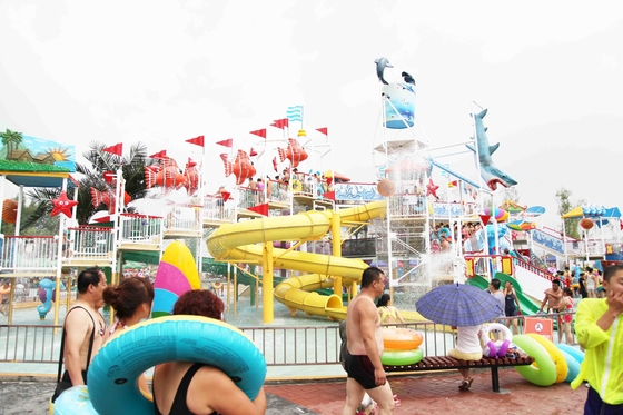 Terrain de jeu d'Aqua de parc à thème de l'eau de bateau de pirate avec la structure métallique