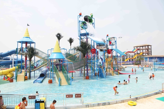 Parc à thème interactif d'amusement d'équipement de glissière d'eau de terrain de jeu d'Aqua