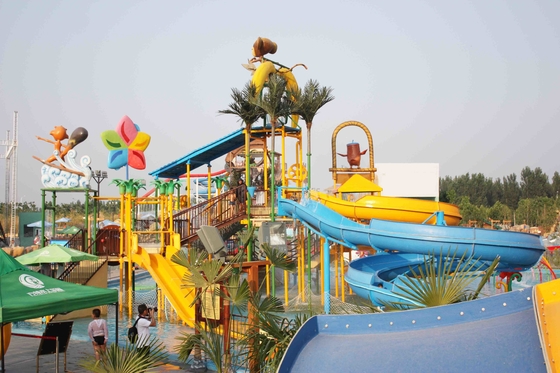 Combinaison drôle de glissières d'eau d'amusement de terrain de jeu d'Aqua avec la plus grande glissière d'eau pour la famille