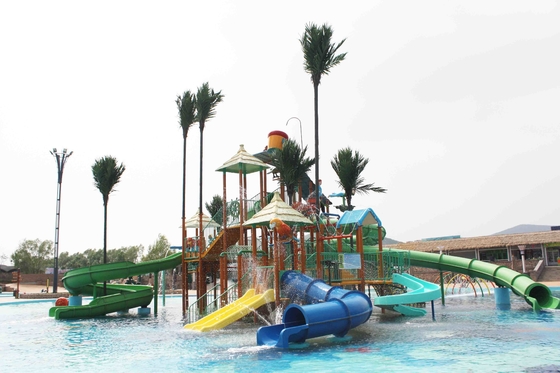 La fibre de verre commerciale de terrain de jeu d'Aqua de famille avec des glissières de parc aquatique/a adapté le parc aquatique aux besoins du client Equipemnt