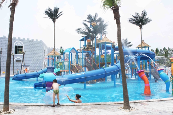 Qui respecte l'environnement interactif d'équipement de terrain de jeu d'Aqua de fibre de verre pour le parc aquatique