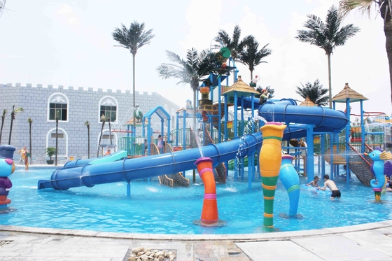 Jeux de parc d'attractions avec le grand équipement de terrain de jeu d'Aqua de fibre de verre pour le parc aquatique