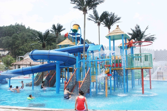 Jeux de parc d'attractions avec le grand équipement de terrain de jeu d'Aqua de fibre de verre pour le parc aquatique