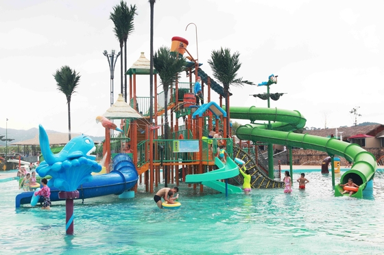 Qui respecte l'environnement interactif d'équipement de terrain de jeu d'Aqua de fibre de verre pour le parc aquatique