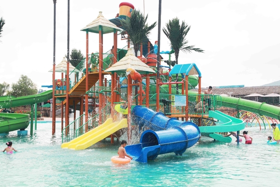 Les produits interactifs de fibre de verre d'équipement de terrain de jeu d'Aqua de fibre de verre/ont adapté des produits aux besoins du client de parc aquatique