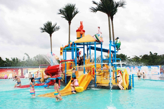 L'équipement de terrain de jeu du parc aquatique des enfants de Commerial avec les glissières, GV a audité le fournisseur d'équipement de parc aquatique