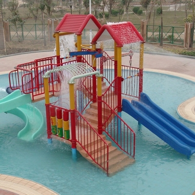 Maison de théâtre d'équipement de piscine pour des enfants avec la petite glissière d'eau de fibre de verre