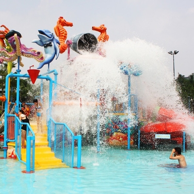 Équipements de parc aquatique, terrain de jeu de l'eau des enfants pour 50 cavaliers 17,5 * 11 * 7m