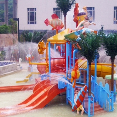 Équipements de parc aquatique, terrain de jeu de l'eau des enfants pour 50 cavaliers 17,5 * 11 * 7m