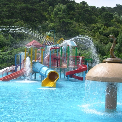 Système de terrain de jeu de l'eau des enfants de fibre de verre d'OEM, équipement de jeu de piscine