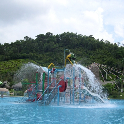 Système de terrain de jeu de l'eau des enfants de fibre de verre d'OEM, équipement de jeu de piscine