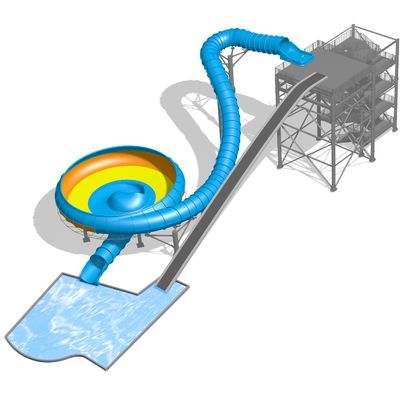 Équipement de parc aquatique durable doté d'un design de toboggan Super Bowl avec support en acier inoxydable et options de couleurs personnalisées