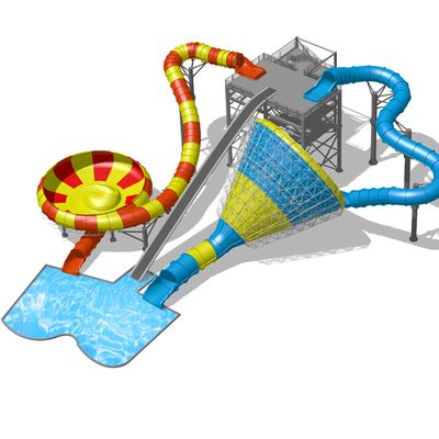 Équipement de parc aquatique durable doté d'un design de toboggan Super Bowl avec support en acier inoxydable et options de couleurs personnalisées