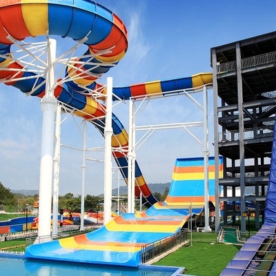 Waterslides passionnants de fibre de verre de piscine d'Aqua d'équipement géant de parc pour des adultes