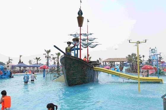 Bateau de pirate adapté aux besoins du client de fibre de verre/équipement fort de parc aquatique d'éclaboussure d'Aqua