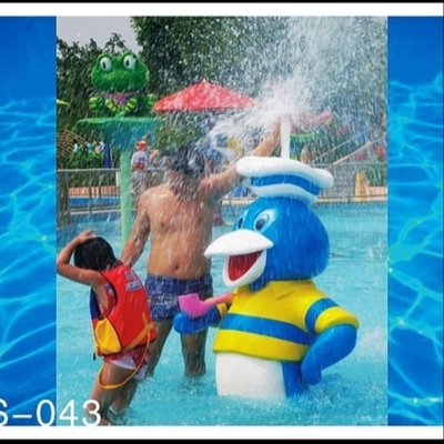 Jeux de plein air de fibre de verre de canard de jet de parc aquatique d'enfants commerciaux d'équipement