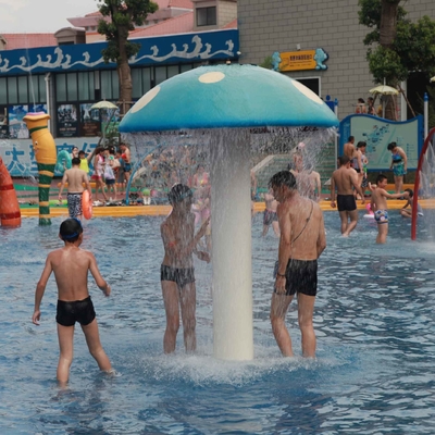 Équipement adapté aux besoins du client de Waterpark de champignon de jet de la fibre de verre/PVC pour des jeux d'enfants