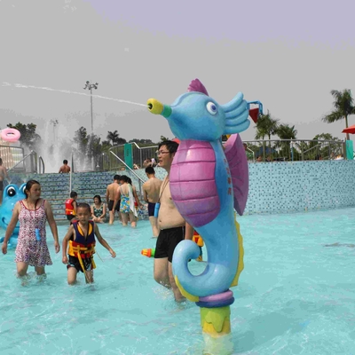 Hippocampe de bande dessinée de jet de jeux de l'eau de fibre de verre d'équipement de parc de jet d'enfants pour le parc aquatique