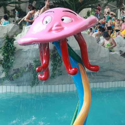 Terrain de jeu coloré d'équipement de parc de jet de carpe/eau des enfants
