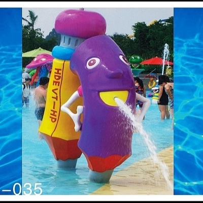 PVC, parc aquatique matériel de fibre de verre joue avec la pompe à eau dans le sprayground