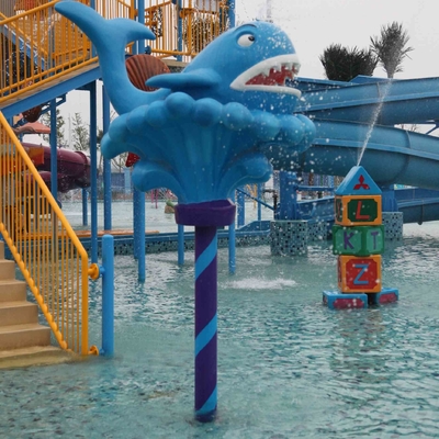 Jeu de l'eau de pulvérisation pour des enfants, équipement de parc d'Aqua de fibre de verre de style de bande dessinée à vendre